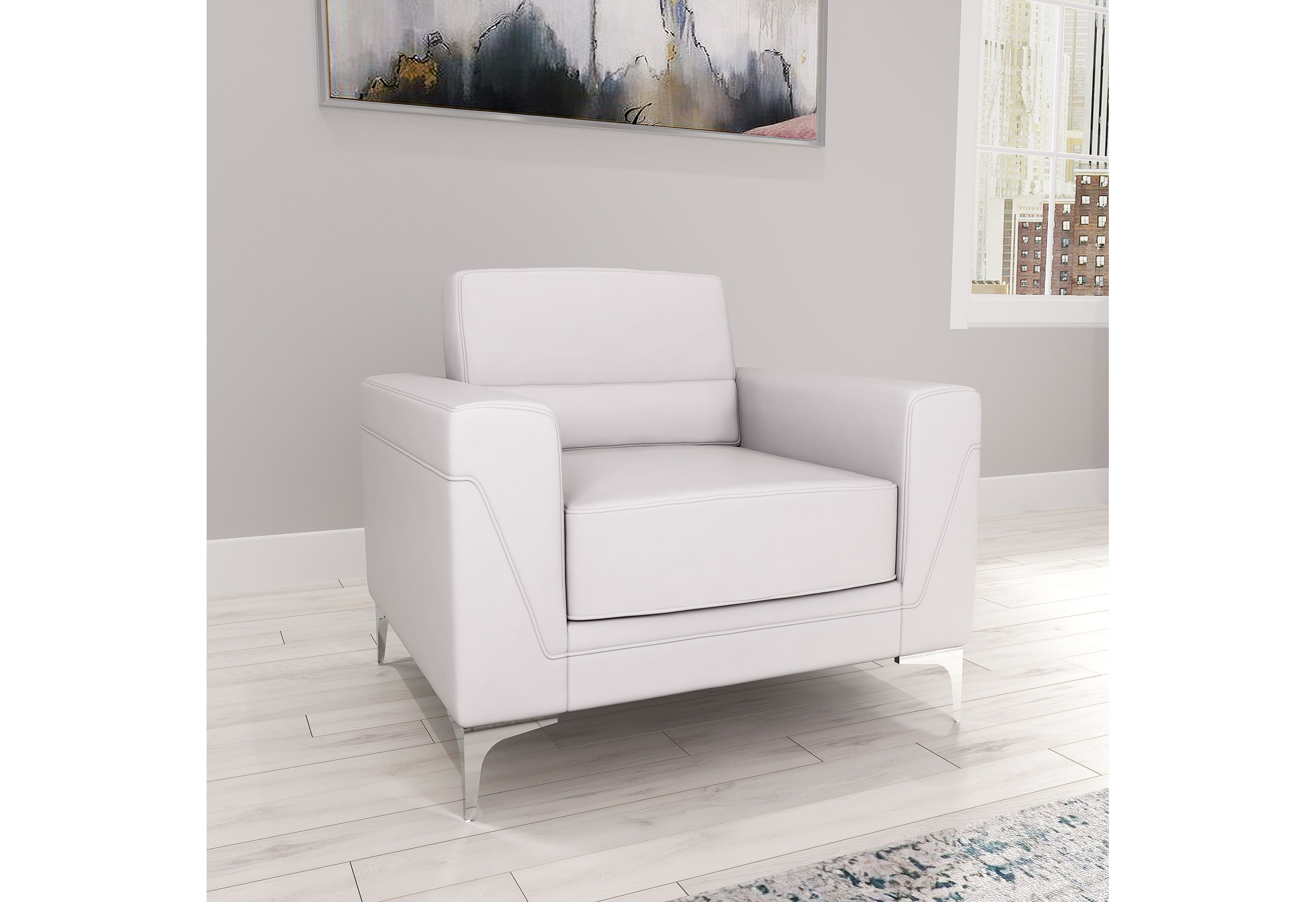 U6109 LIGHT GREY SOFA - LOVESEAT - CHAIRS